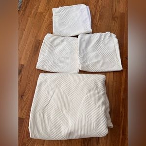 West Elm King cotton Parquet Duvet cover & Euro Shams